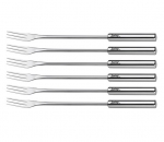 Lot de 6 fourchettes a fromage en inox pour fondue savoyarde