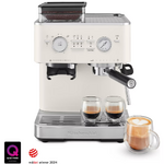 Machine a cafe semi automatique avec broyeur - Blanc Porcelaine