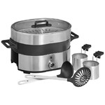 Marmite mijoteuse & cuit-vapeur Hot Pot avec 2 compartiments de 1.8 L, ecumoire