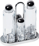 Menagere 4 pieces (huile-vinaigre-sel-poivre) inox Alessi