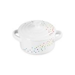 Mini-Cocotte Ronde 10Cm Blanc Motifs Cur