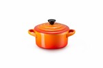 Mini-Cocotte ronde individuelle en ceramique avec couvercle 10 cm orange volcani