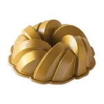 Moule a gateaux en fonte d'aluminium dore torsade Bundt