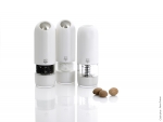 Set de 3 moulins a poivre, a sel et a muscade electriques Alaska Blanc