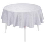 Nappe ronde Le Jacquard Francais 240 cm Tivoli Blanche 100% coton