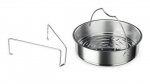 Panier perfore en inox avec trepied 22 cm pour autocuiseurs Fissler de 3.5 a 6 l