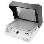 Plancha inox Baigura d'interieur electrique 50 cm avec hotte aspirante couvercle