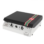 Plancha inox Ursuia 56 cm  2 feux gaz couvercle noir - BIARRITZ