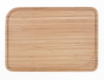 Planche a decouper avec rigole en Bambou alimentaire - 28,5 x 20 x 1,2 cm