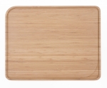 Planche a decouper avec rigole en Bambou alimentaire - 37 x 29 x 1,2 cm