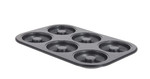 Plaque de 6 mini savarins en acier antiadhesif o 8cm