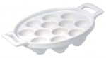 Plat a escargots 12 trous en porcelaine blanche
