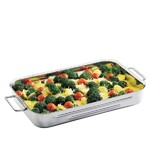 Plat a four & service rectangulaire inox MM 35 x 25  cm avec poignees rabattable