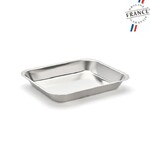 Plat en inox a mariner, a debarrasser ou leche frites 27 x 22 cm x 4 cm de haut