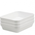 Plat rectangulaire en porcelaine blanche MM 34.5 x 26 x 6.5 cm Londres
