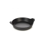 Set de 4 fc plat rond a oreilles 18cm noir effet fonte