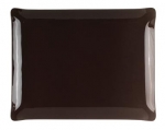 Plateau 46x36 chocolat inclusion tissu