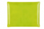 Plateau 46x36 inclusion tissu vert