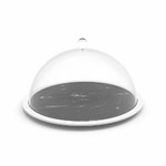 Plateau a fromage avec dome marbre blanc - o 28 x 16 cm 1304-150
