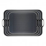 Plateau black/Silver Picots 'Rubber Grip' petit modele 40x30 cm