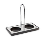 Plateau duo vide pour moulins max 5,6 cm diametre - inox/noir 18 cm x 9 cm x 15
