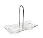 Plateau duo vide pour moulins max 6,4 cm diametre - transparent 19 cm x 9 cm x 1