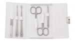 Pochette manucure en cuir 6 pieces - Blanc