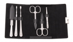 Pochette manucure en cuir 6 pieces - Noir