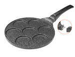 Poele antiadherente 7 blinis et pancakes a poignee isolante & amovible pour tous