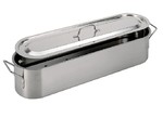Poissonniere 70 cm inox PRO 1.2 mm avec couvercle et anses inox NON INDUCTION