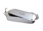 Poissonniere inox 'standard' 50 cm fond induction avec anses et couvercle inox