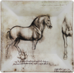 Porte-cartes grand modele Chevaux LEONARD DE VINCI