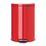 Poubelle a pedale 'Silent' gain de place FlatBack rouge, 40 litres