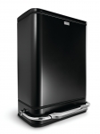 Poubelle a pedale barre acier- 38L - acier noir (modele N)