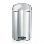 Poubelle Brabantia Retro bin a pedale ronde 12 L inox brillant