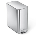 Poubelle compacte a pedale 5 L. en acier brosse