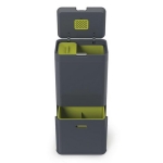 Poubelle de tri selectif Totem Intelligent Waste 60 litres noire anthracite