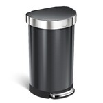 Poubelle Demi-Lune a Pedale 45&nbsp;Litres, Compartiment Simple, Acier Inoxydable Noi