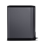 Poubelle Papillon a Pedale 45&nbsp;Litres, Compartiment Simple, Acier Inoxydable Noir