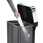Poubelle Rectangulaire a Pedale Avec Reserve a Sacs 58 Litres , Double Compartim