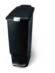 Poubelle etroite a pedale noir en plastique 40 Litres (Sacs K)