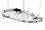 Rak a suspendre ovale en acier chrome 102 X 52 X 5 cm avec crochets