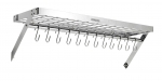 Rak etagere mural en acier chrome GM 90 X 25 X 4 cm avec crochets