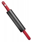 Rouleau a patisserie avec manche en silicone rouge