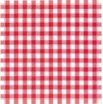 Rouleau de 25 serviettes Vichy rouge predecoupees 21 x 21  cm