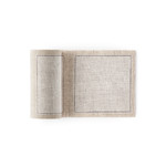 Rouleau de 50 petites serviettes cocktail en lin 11 x 11 cm predecoupees Naturel
