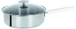 Sauteuse 24 cm Poignee Blanche Inox Mutine Fixe