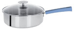 Sauteuse 24 cm Poignee Bleu Lavande Inox Mutine Fixe