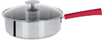 Sauteuse 24 cm Poignee Framboise Inox Mutine Fixe