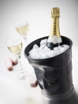 Seau a champagne 'gobelet froisse' noir satine - 20 x 20 cm - 3 l